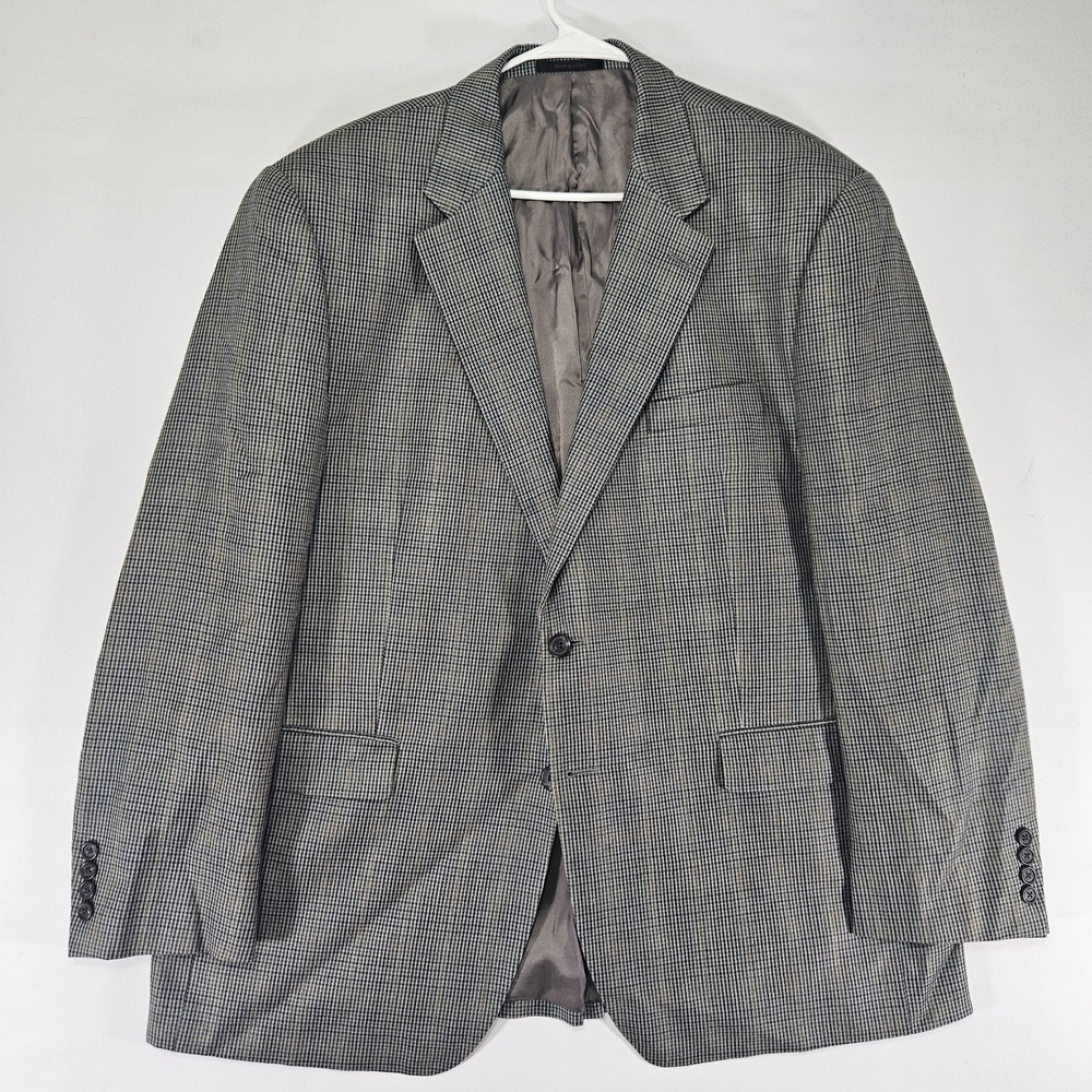 Chaps Men's Sport Coat Blazer Two Button Gray Multi-color Silk Wool Size 46R